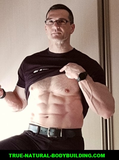 natural bodybuilder at 50 abs
