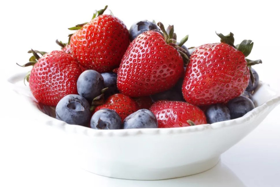 blueberries and strawberries