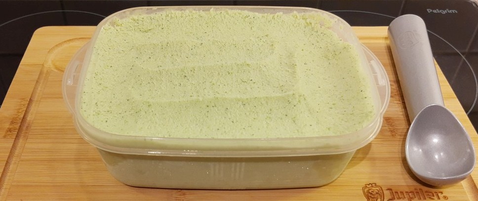 pistachio protein ice cream container